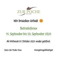 Betriebsurlaub 15.09 - 30.09.2025